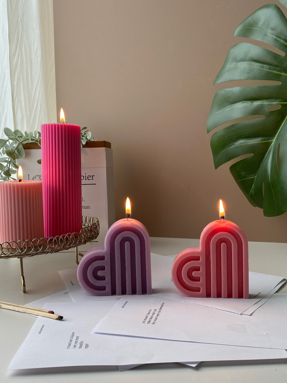 Abstract Heart Shaped Candles - Image 3