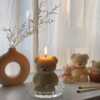 Handmade teddy bear candles in cream colors, crafted by Je T’aime Candle. Cute decorative bear-shaped candles, perfect for gifts, baby showers, weddings, or cozy home décor.