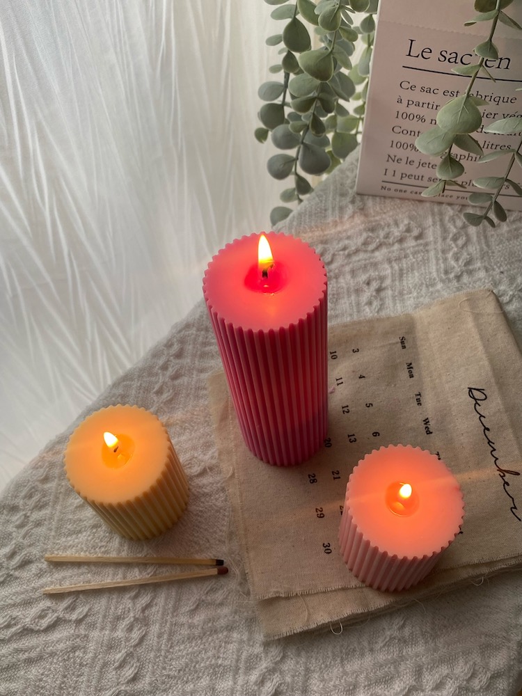 Tall-ribbed-pillar-candle