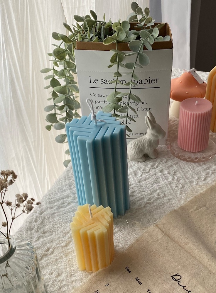 Zig Zag Pillar Candle