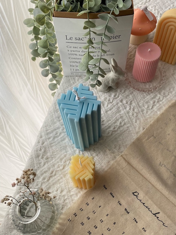 Zig Zag Pillar Candle - Image 4