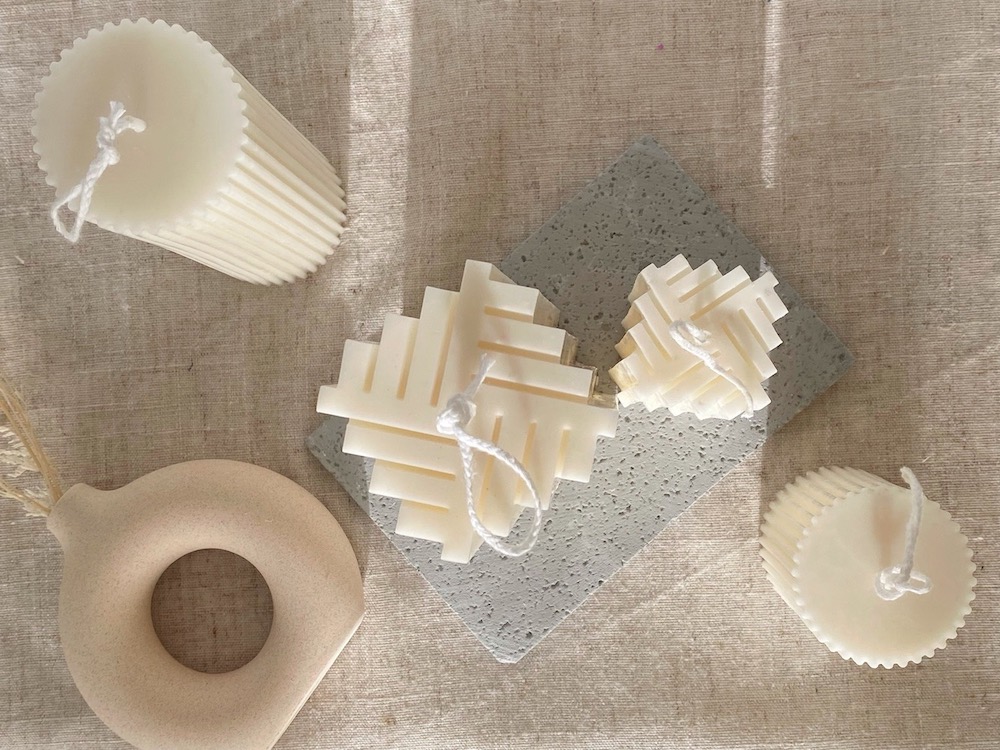 Zig Zag Pillar Candle - Image 2