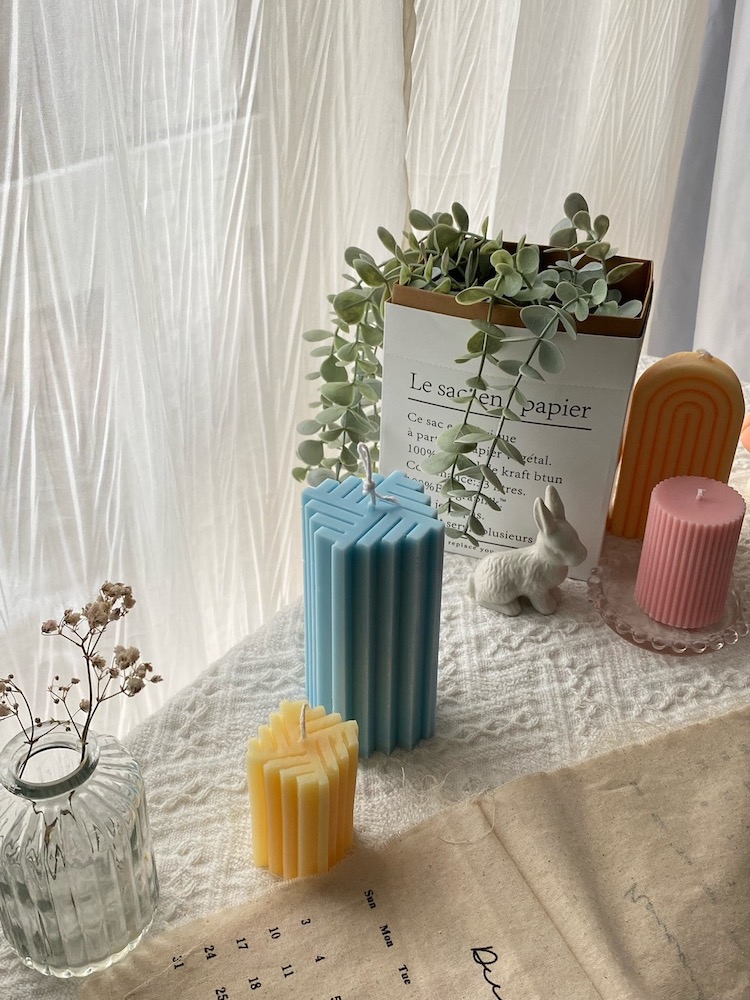 Zig Zag Pillar Candle - Image 3
