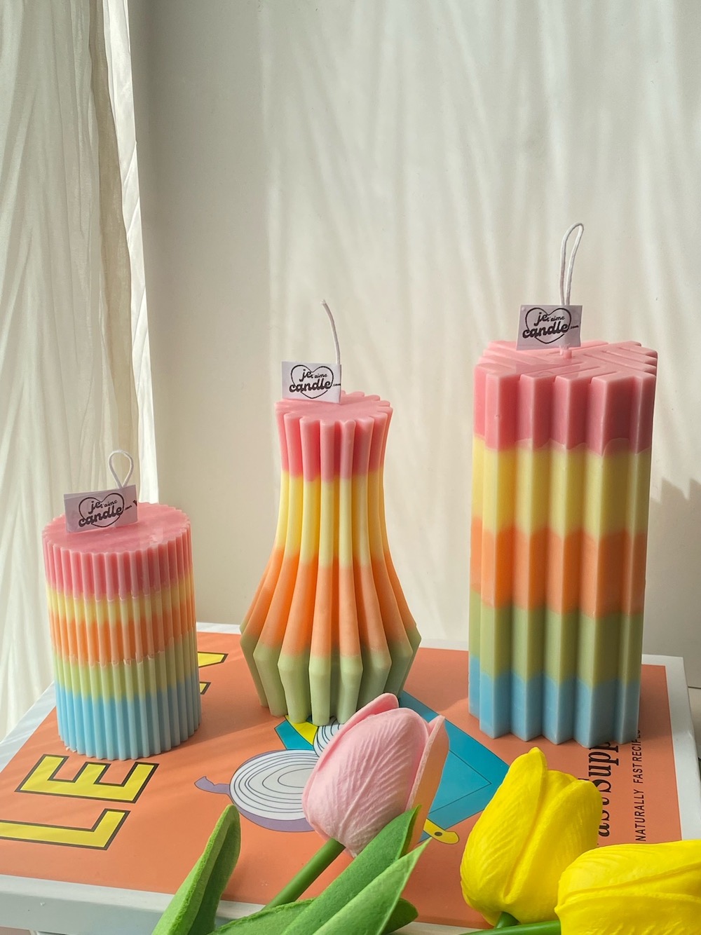 Colourful Vase Column Pillar Candle - Image 6