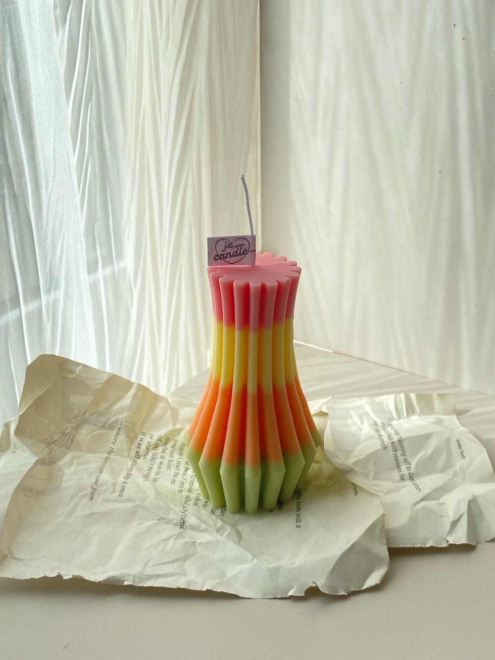Colourful Vase Column Pillar Candle - Image 4
