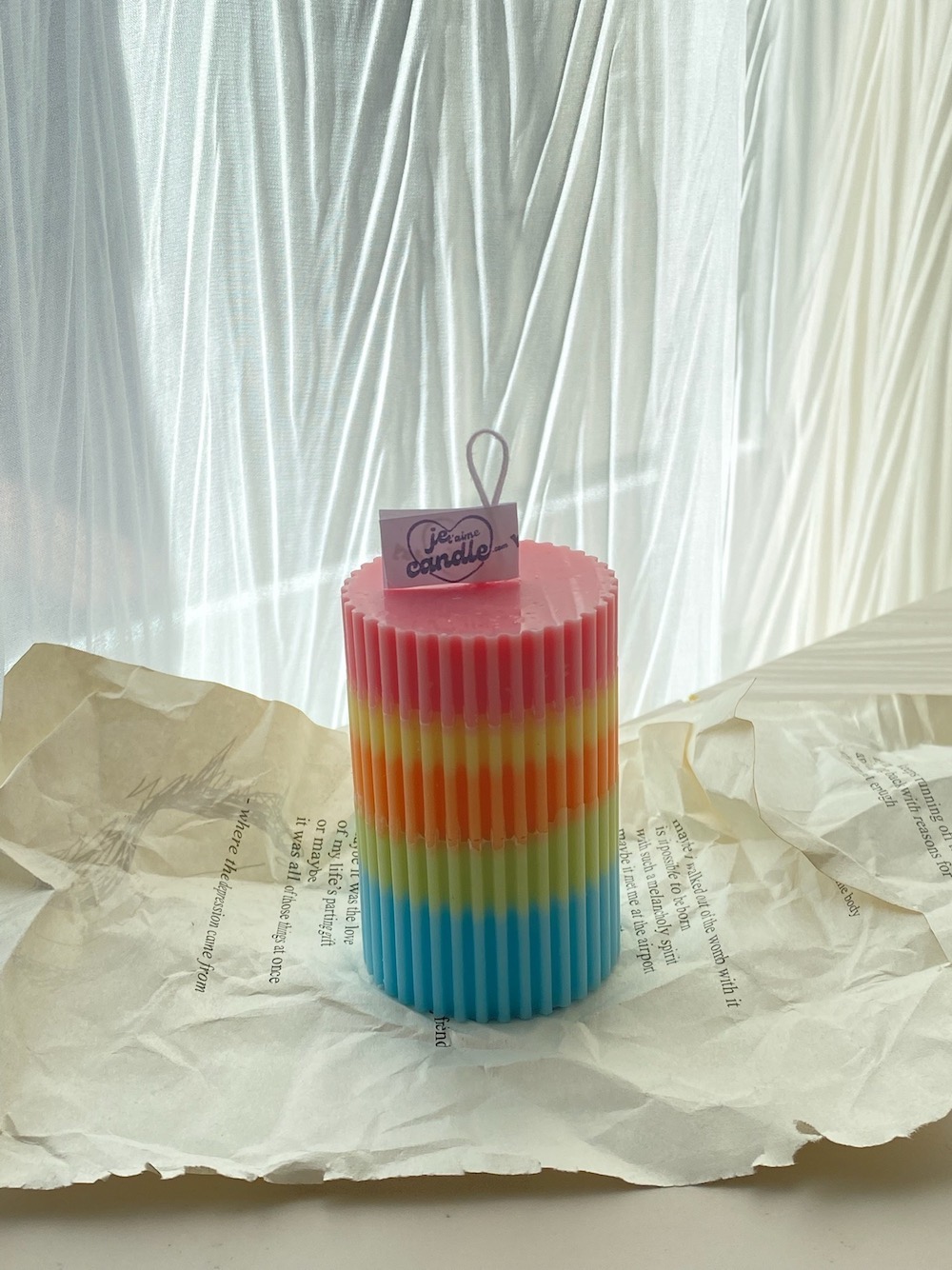 Colourful Small Pillar Candle - Image 3