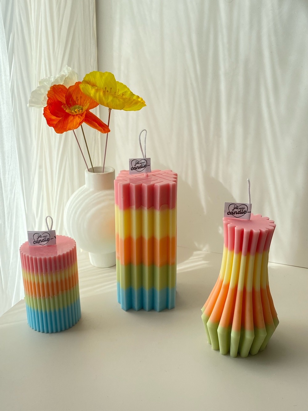 Colourful Vase Column Pillar Candle - Image 3