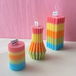 Colourful Vase Column Pillar Candle