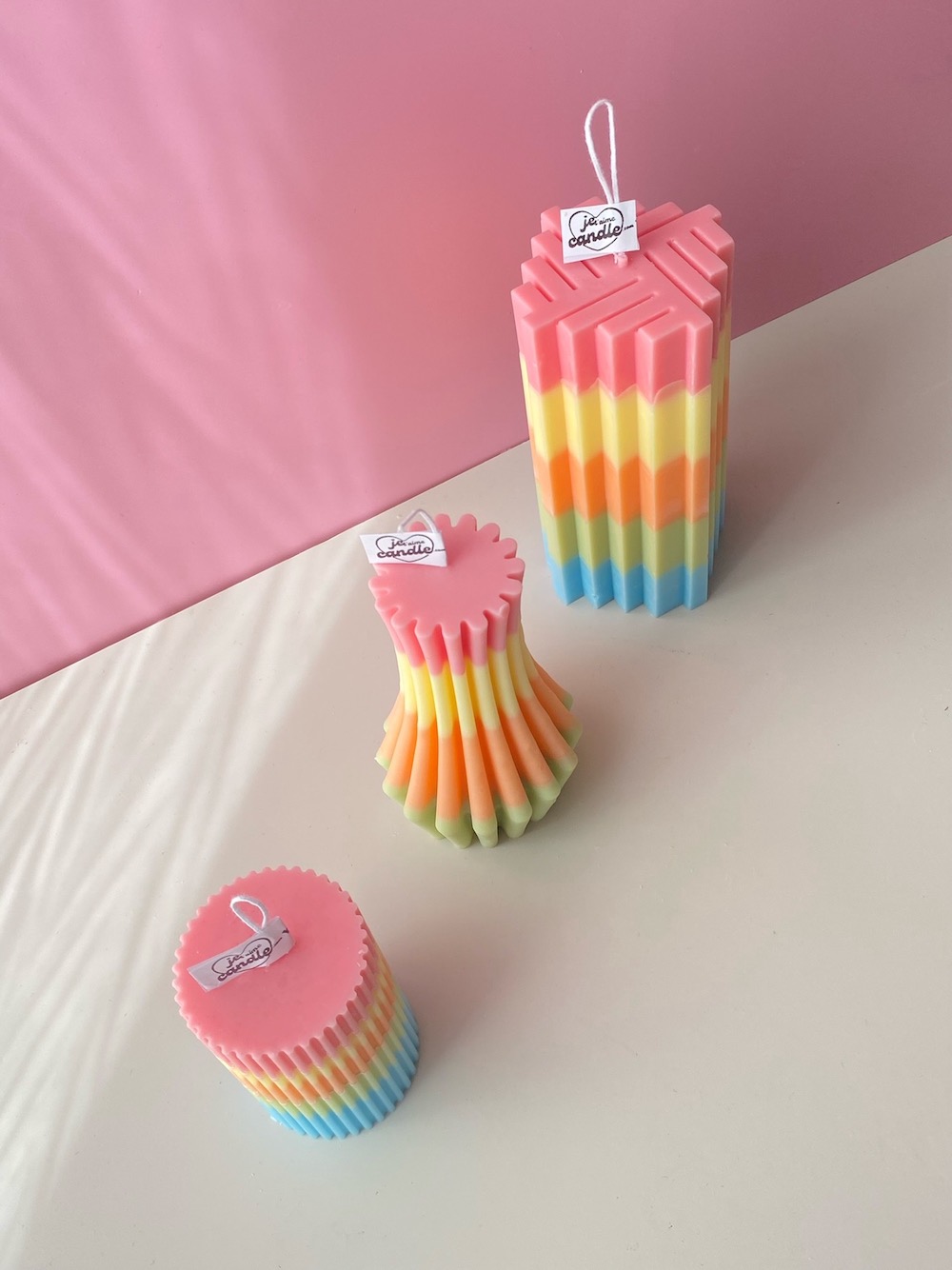 Colourful Vase Column Pillar Candle - Image 2