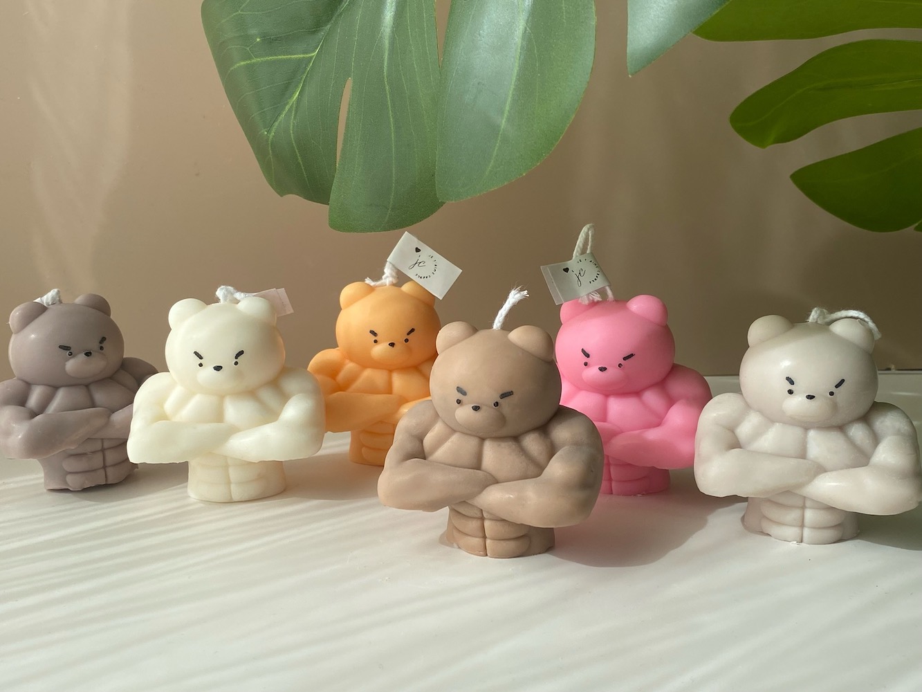 Set of 2 Buff Bear Candles - Image 11