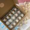 Mini Teddy Bear Candle in Gift Box with Personalized Label and Ribbon – a charming teddy bear-shaped candle, individually packaged with custom label and ribbon. Perfect for baby showers, gender reveals, and newborn celebrations, bringing warmth and a personal touch to any baby-themed event