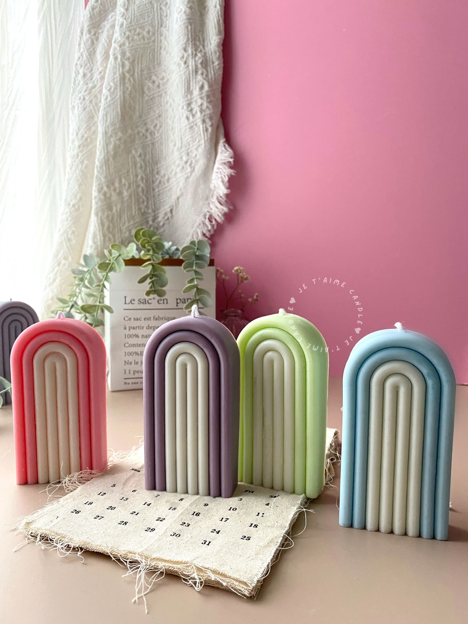 Tall Arch Rainbow Candle - Image 2