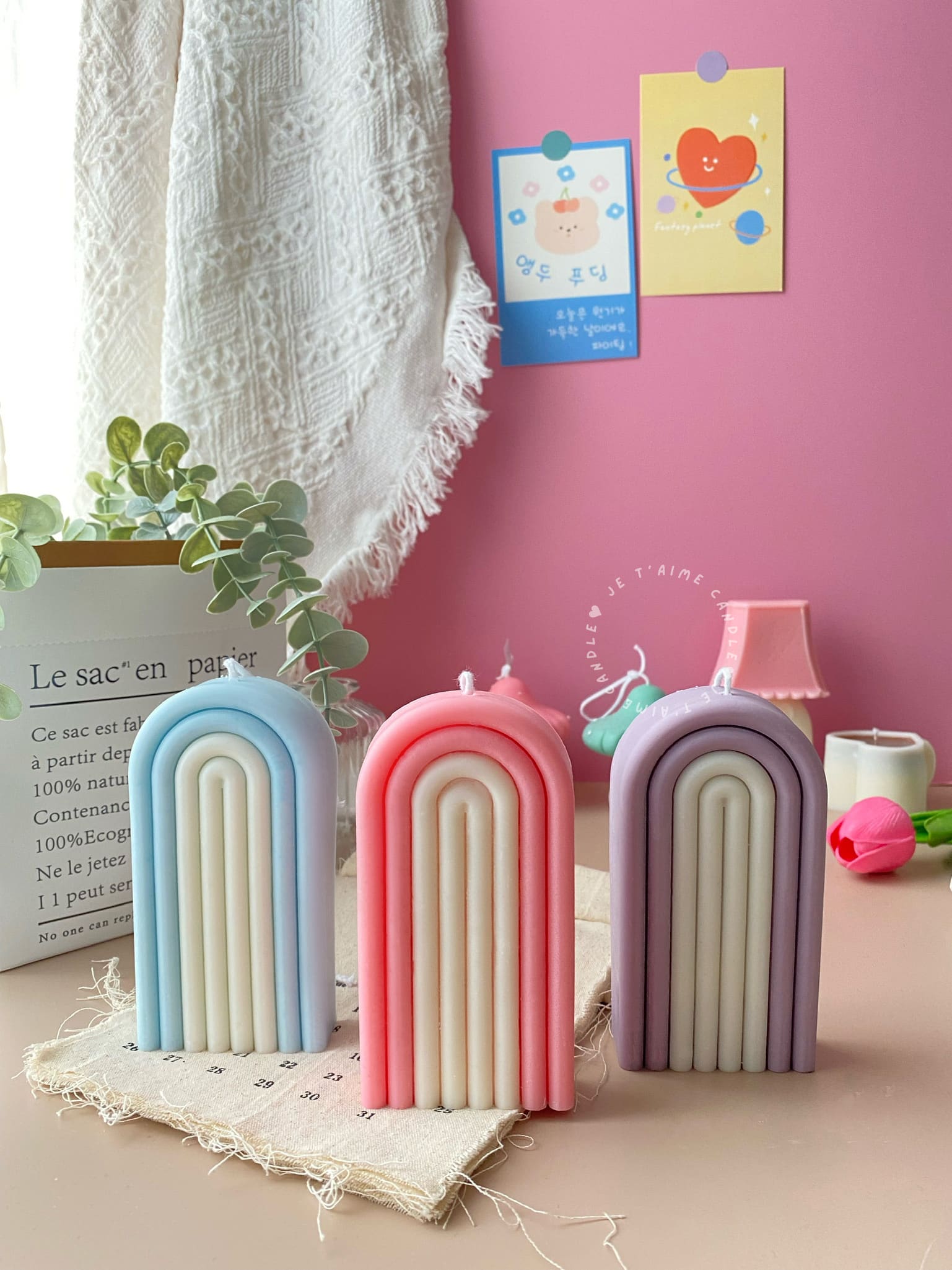 Tall Arch Rainbow Candle - Image 3