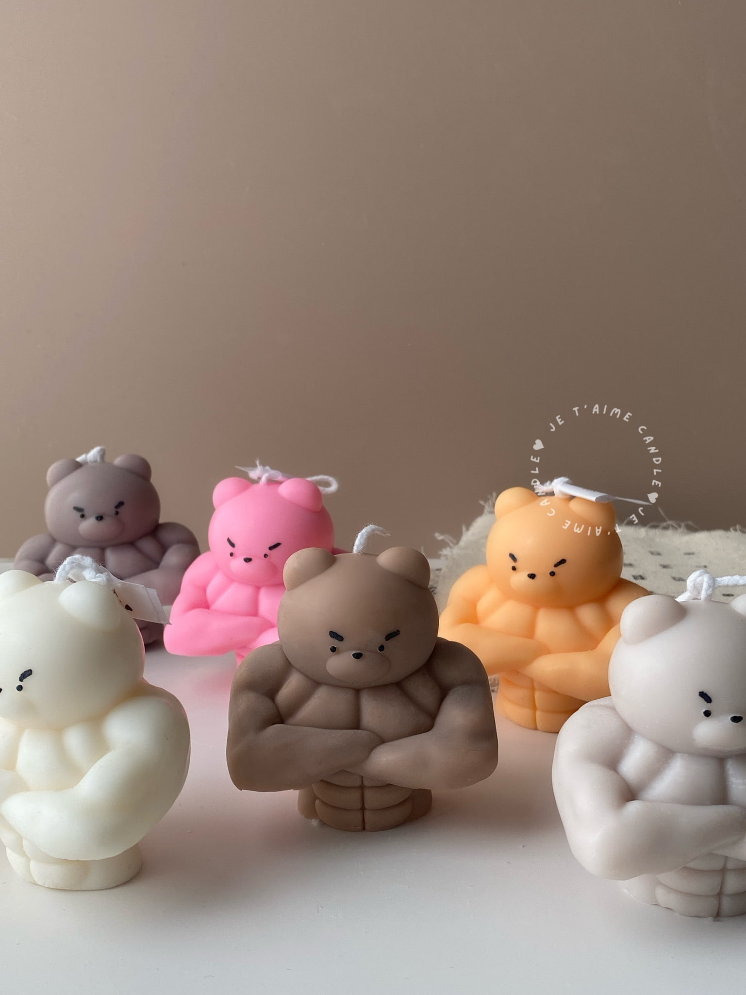 Set of 2 Buff Bear Candles - Image 13