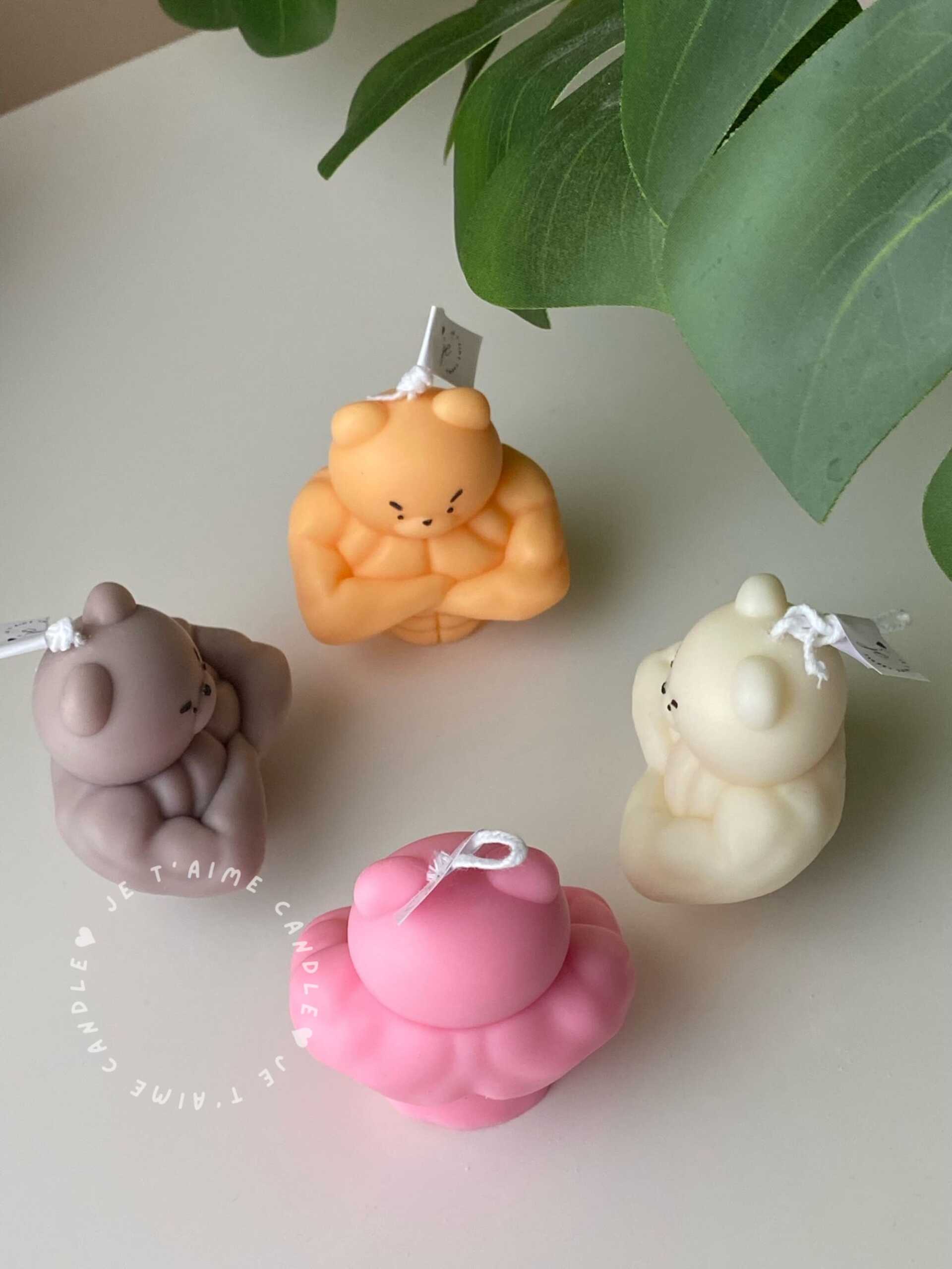 Set of 2 Buff Bear Candles - Image 15