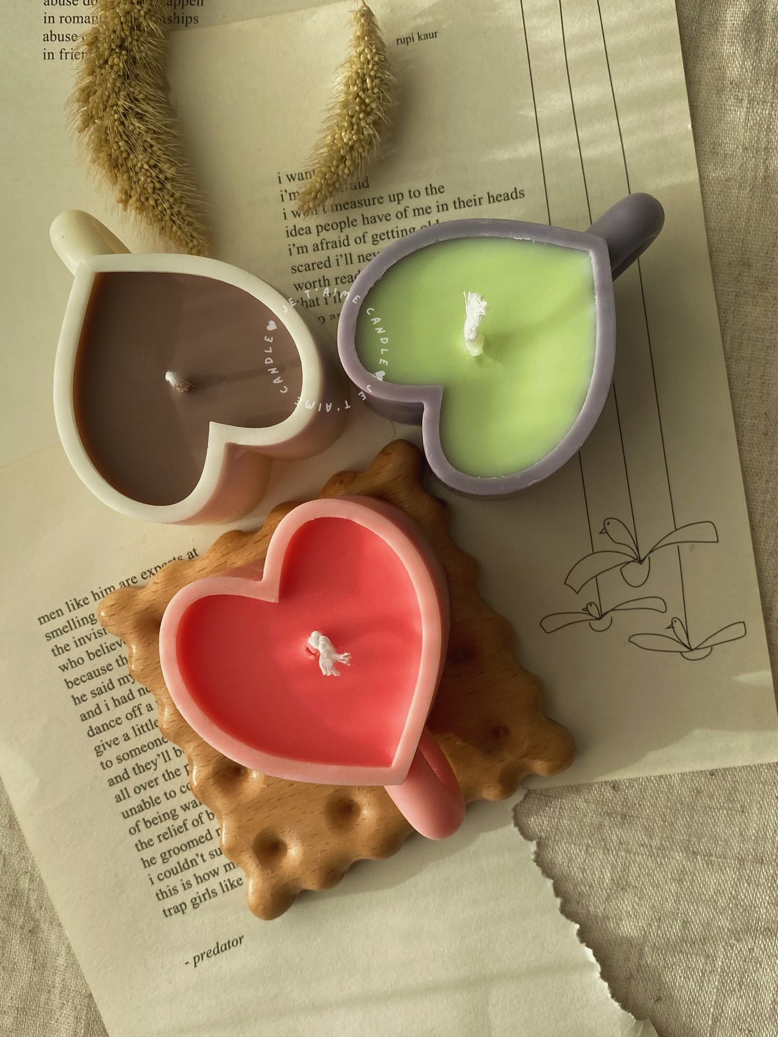 Heart cup coffee mug candle - Image 7