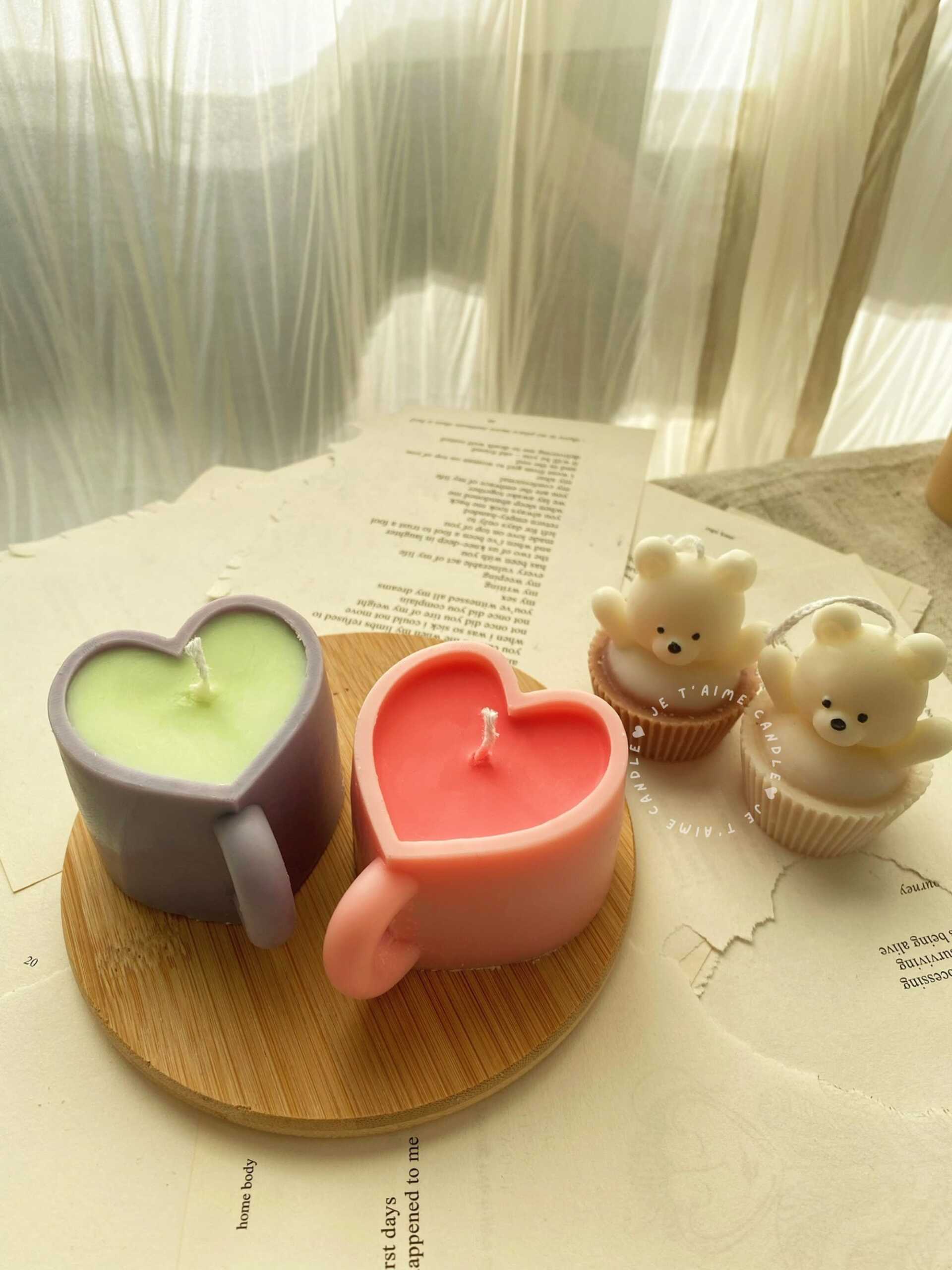Heart cup coffee mug candle - Image 3