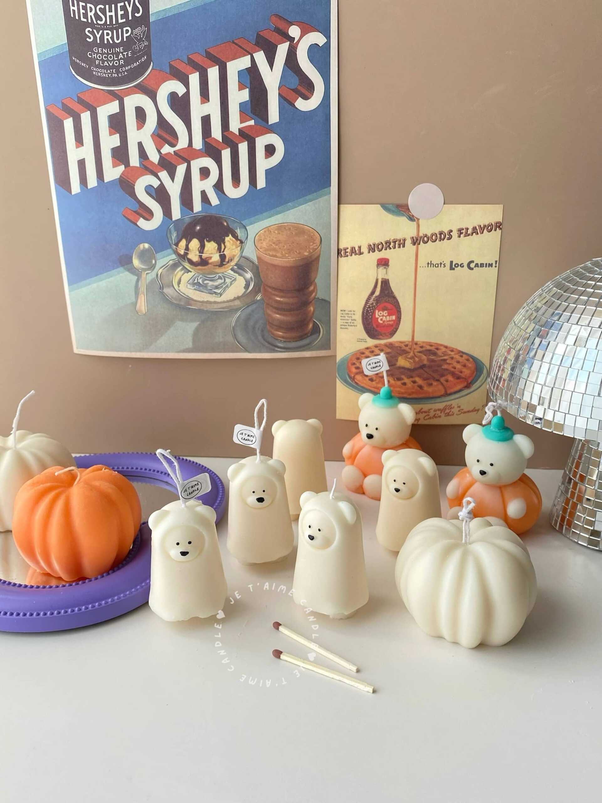 Ghost Teddy Bear Halloween Candle - Image 3