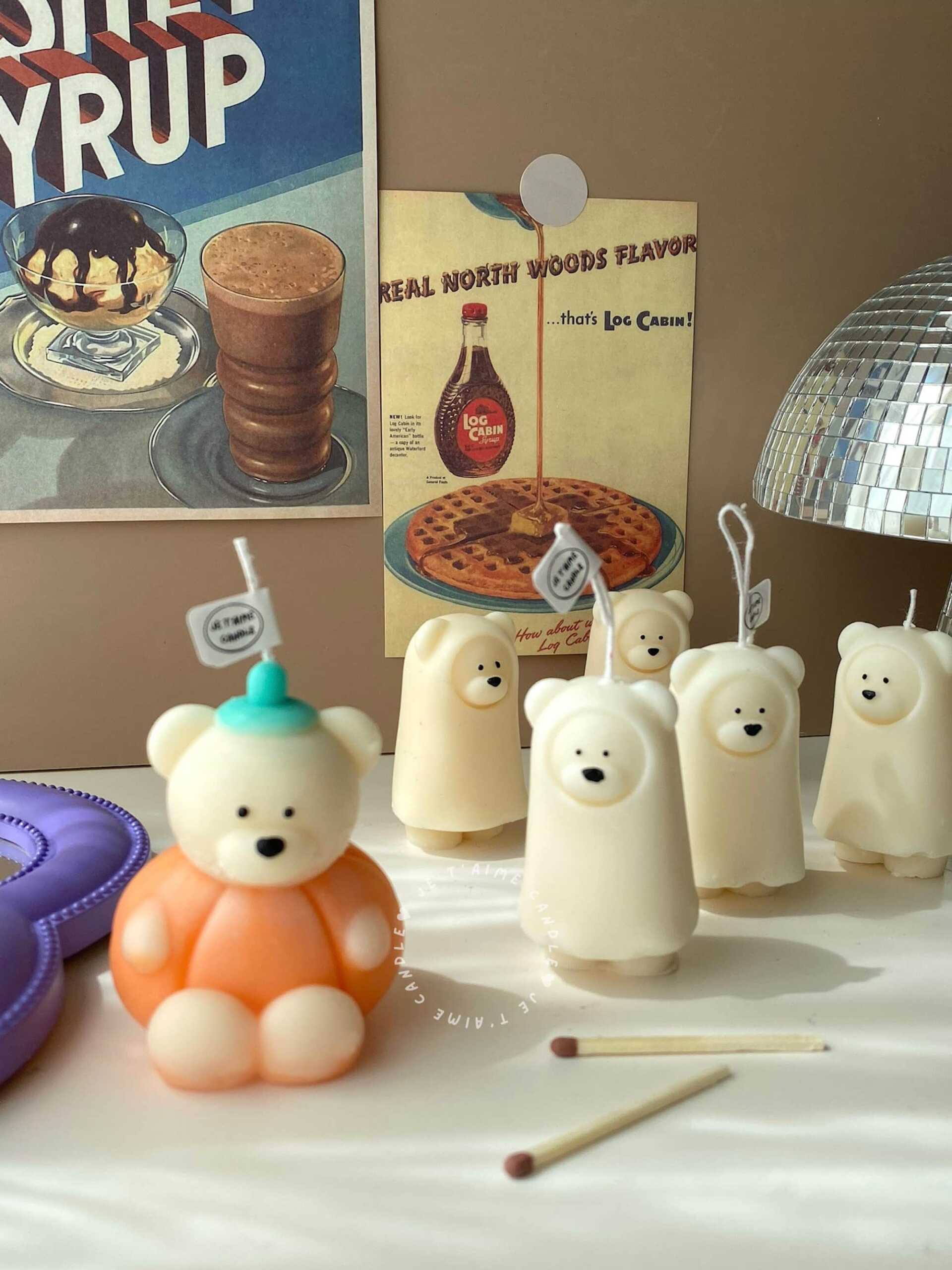 Ghost Teddy Bear Halloween Candle - Image 4