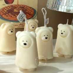 Ghost Teddy Bear Halloween Candle