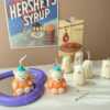 Adorable pumpkin bear candle – handmade kawaii Halloween decor.