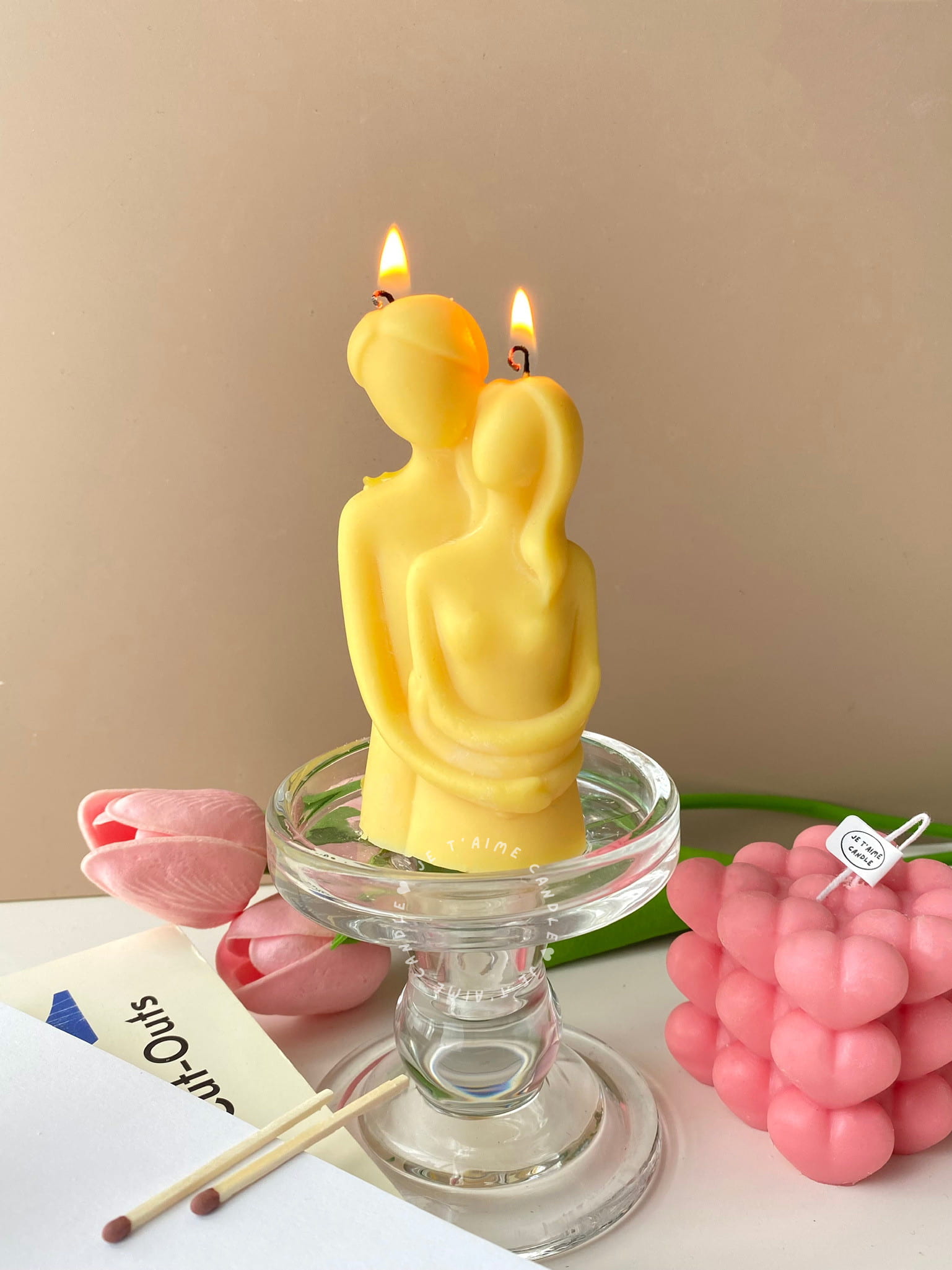 Romantic couple candle - Image 4