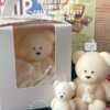 Handmade teddy bear candles in cream colors, crafted by Je T’aime Candle. Cute decorative bear-shaped candles, perfect for gifts, baby showers, weddings, or cozy home décor.