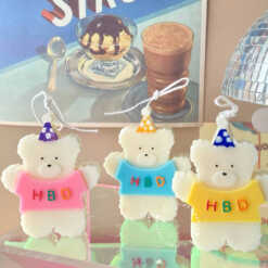 Bear with birthday hat candle