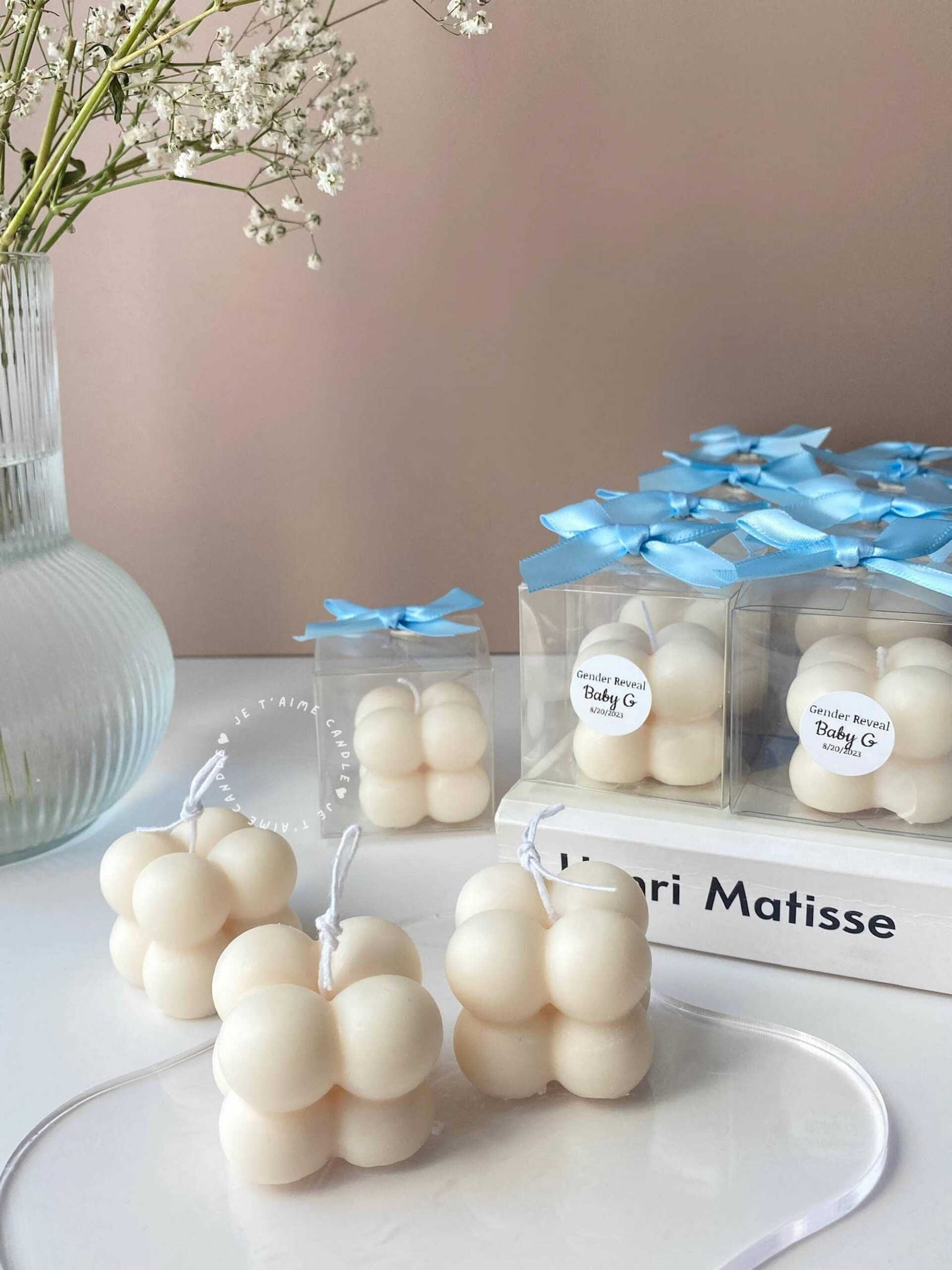 Mini bubble candle in clear box with ribbon bow - Image 5