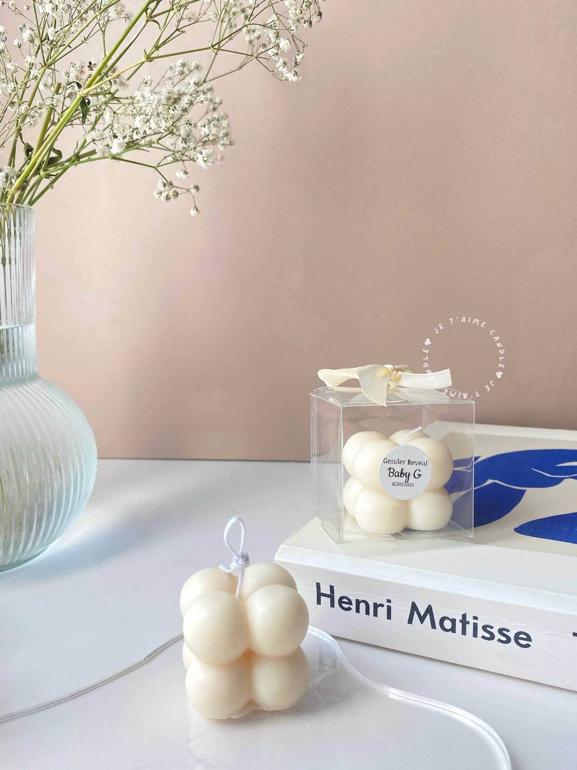 Mini bubble candle in clear box with ribbon bow - Image 4