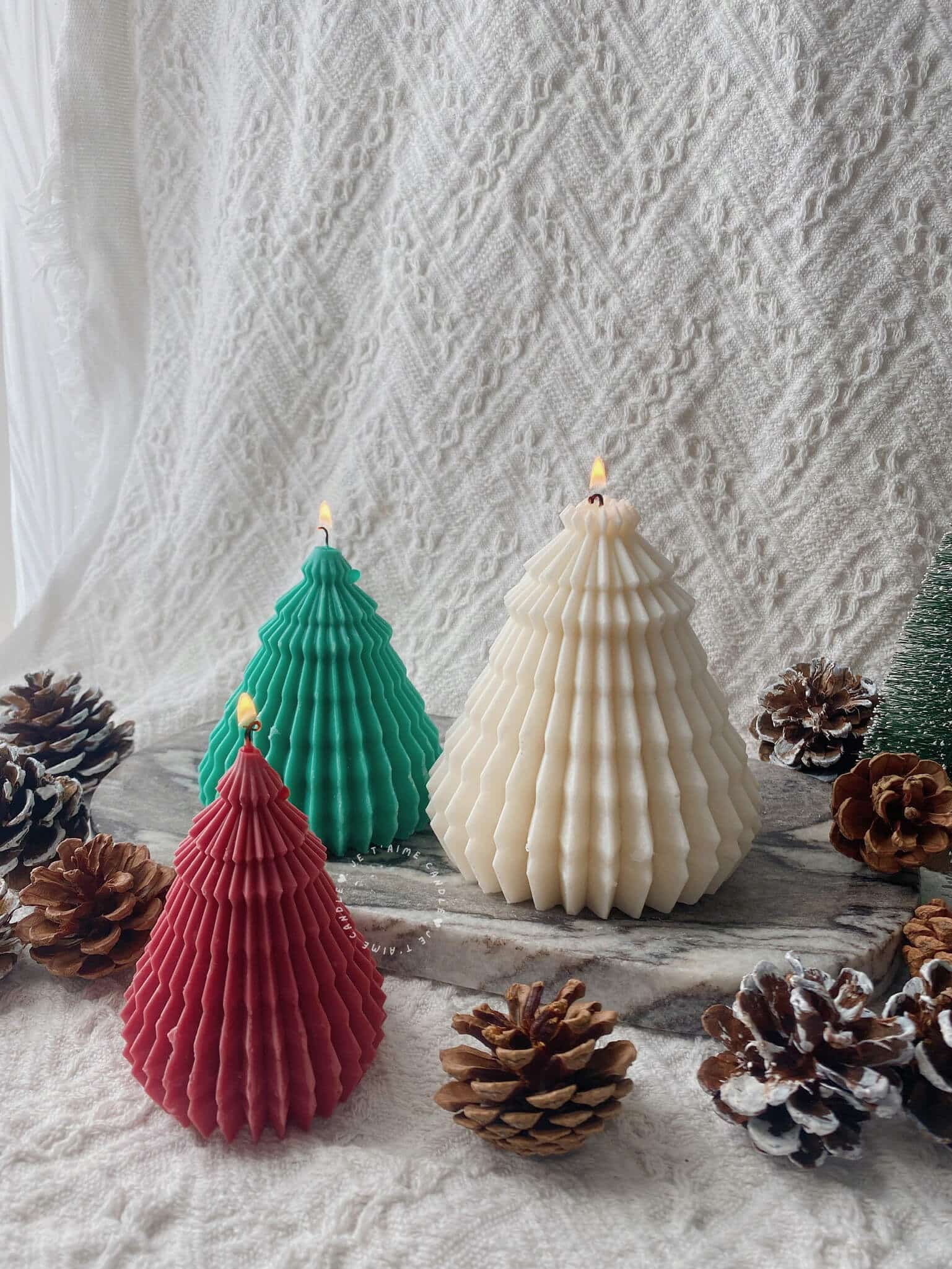 Origami Christmas Tree Candle - Small - Image 4