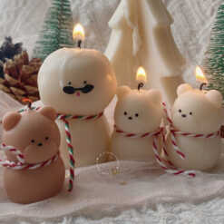 Bear Snowman Candle