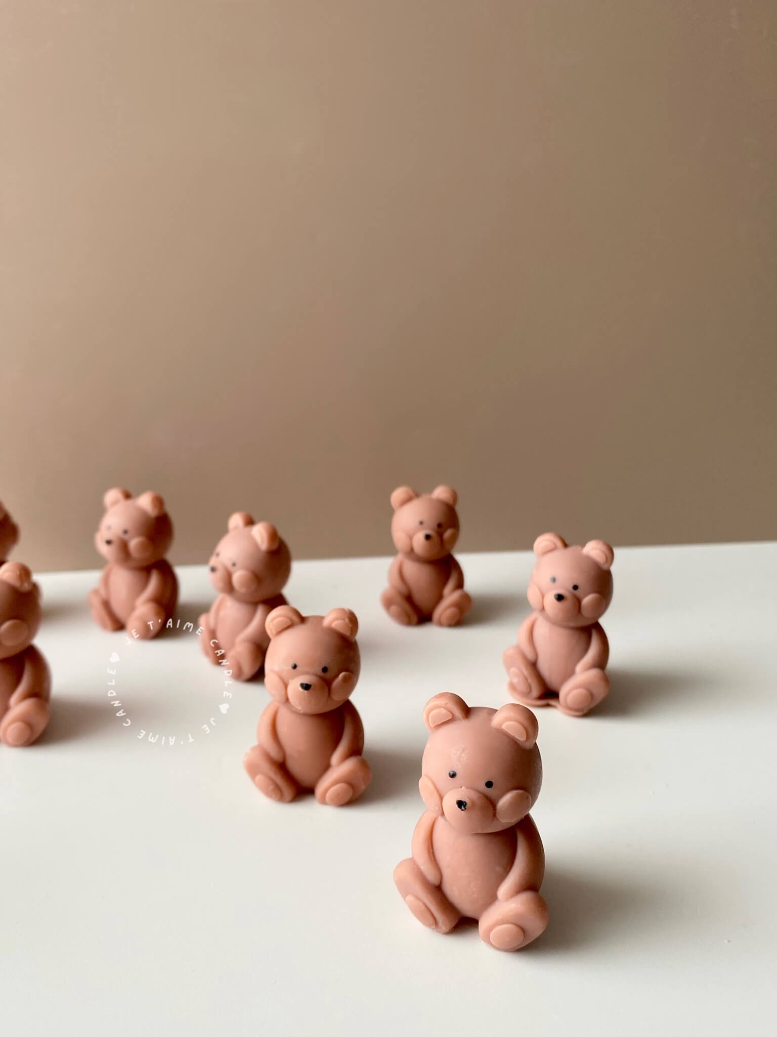 Mini Teddy Brown Bear Party Favors Candle - Image 4