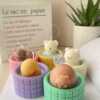Cute animal bath candles in pastel tubs – handmade soy wax kawaii candle gift for animal lovers and cozy home decoration.