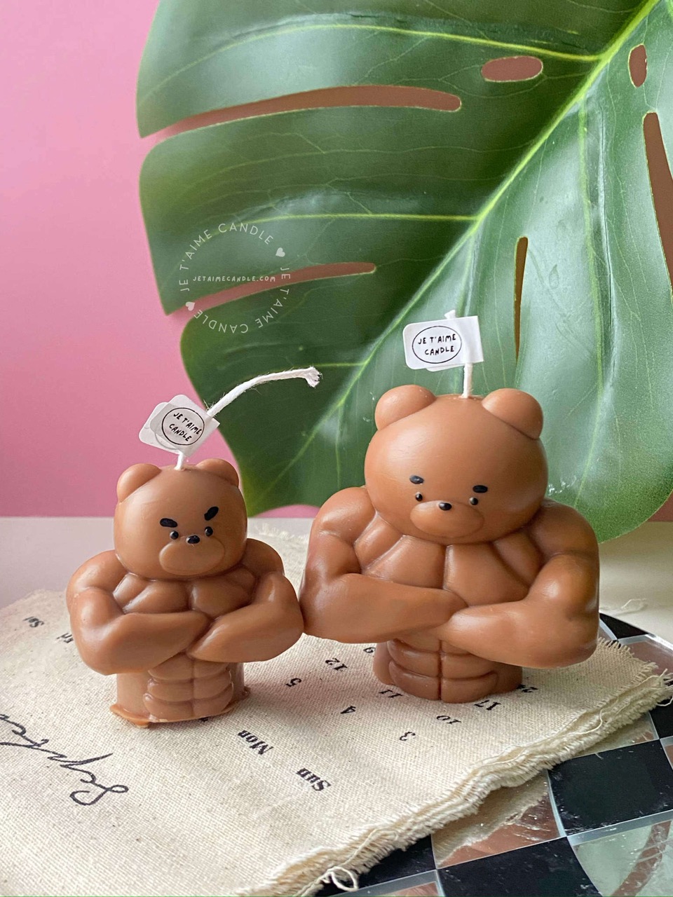 Set of 2 Buff Bear Candles - Image 12
