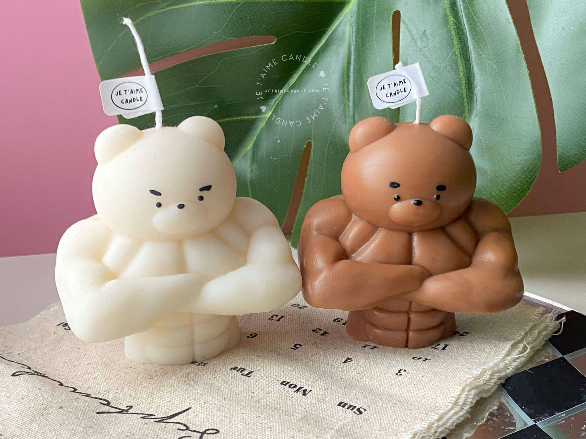 Set of 2 Buff Bear Candles - Image 6