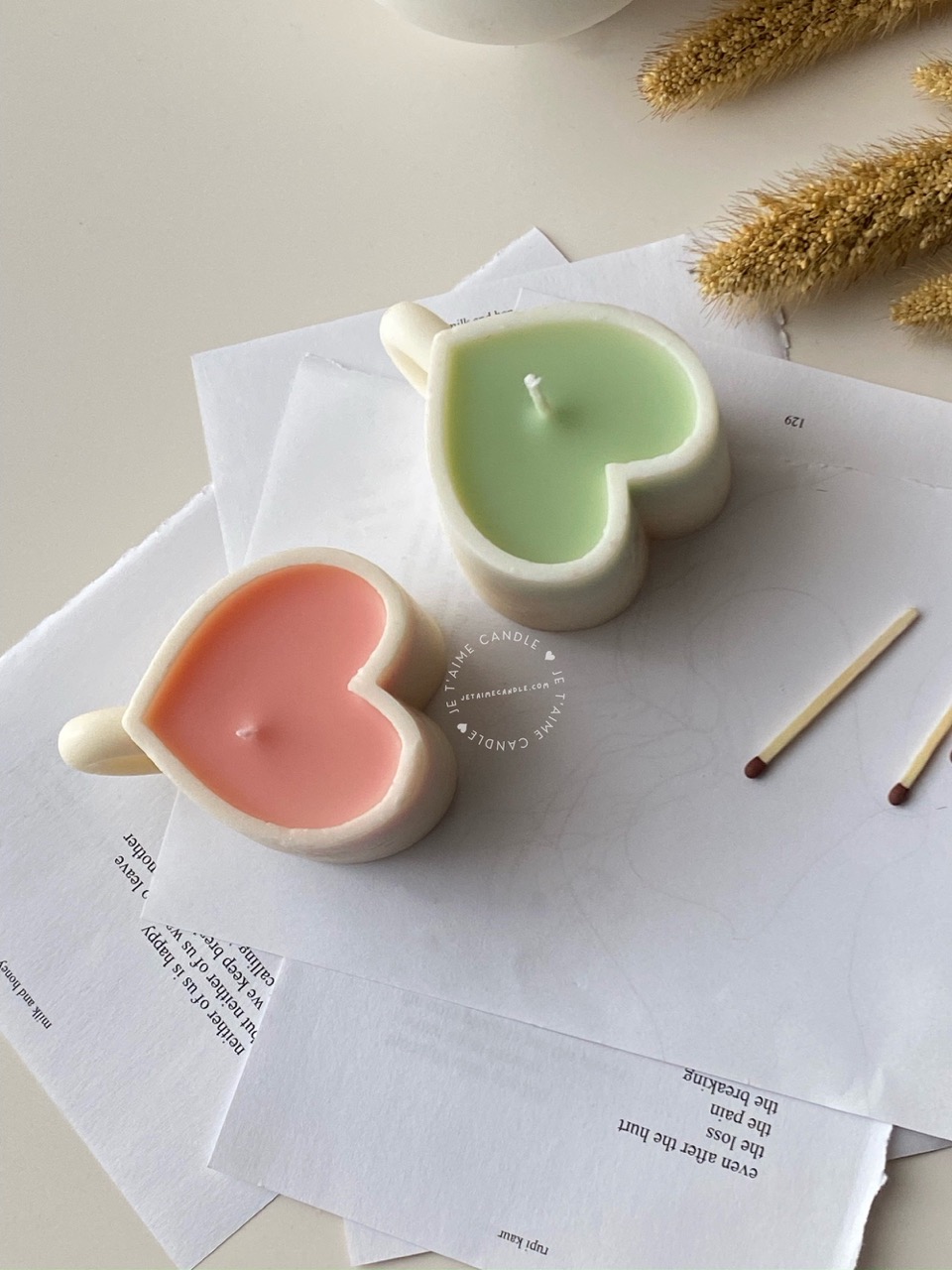 Heart cup coffee mug candle - Image 2