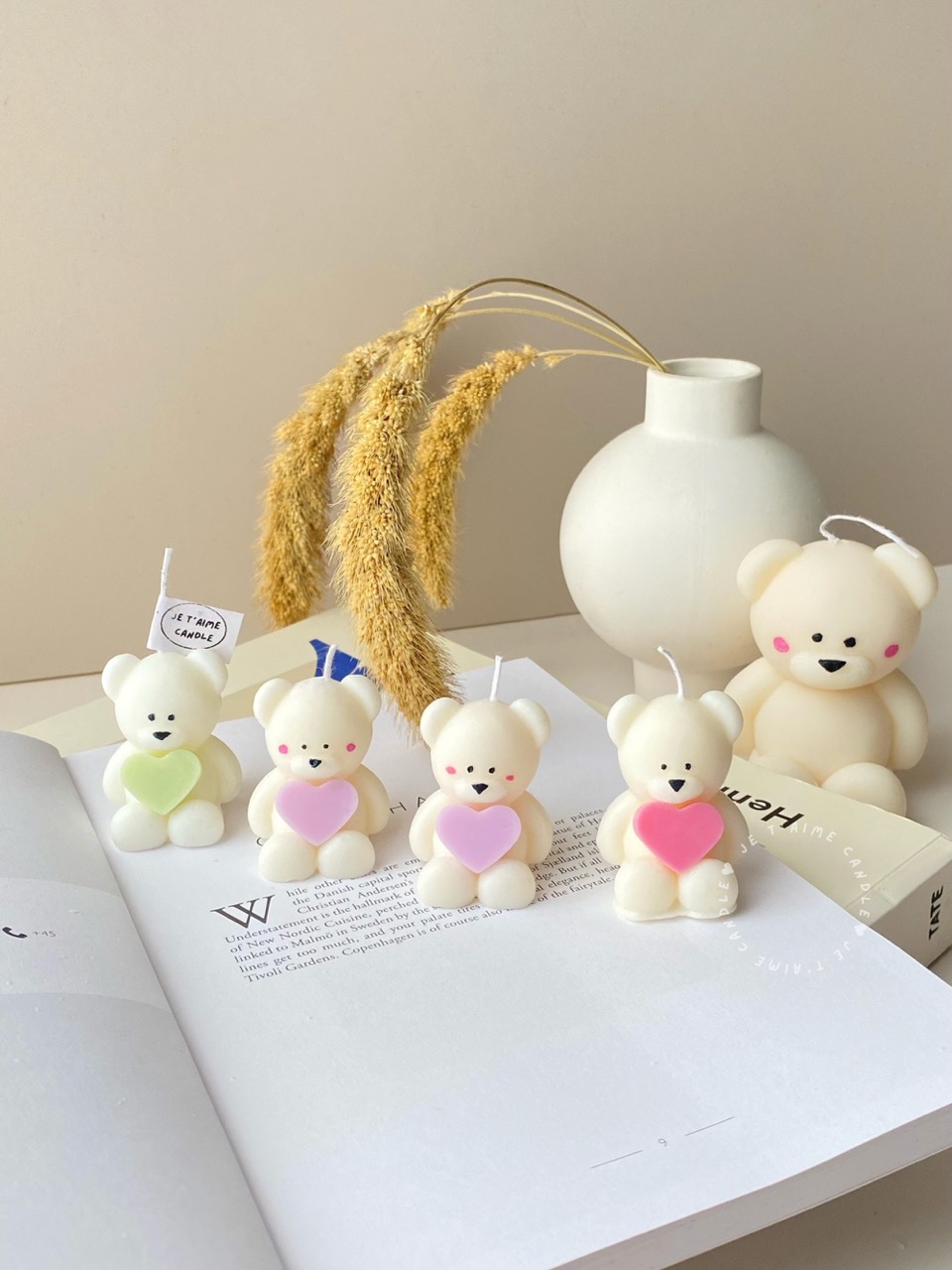 Mini Bear Candle with Heart - Image 4