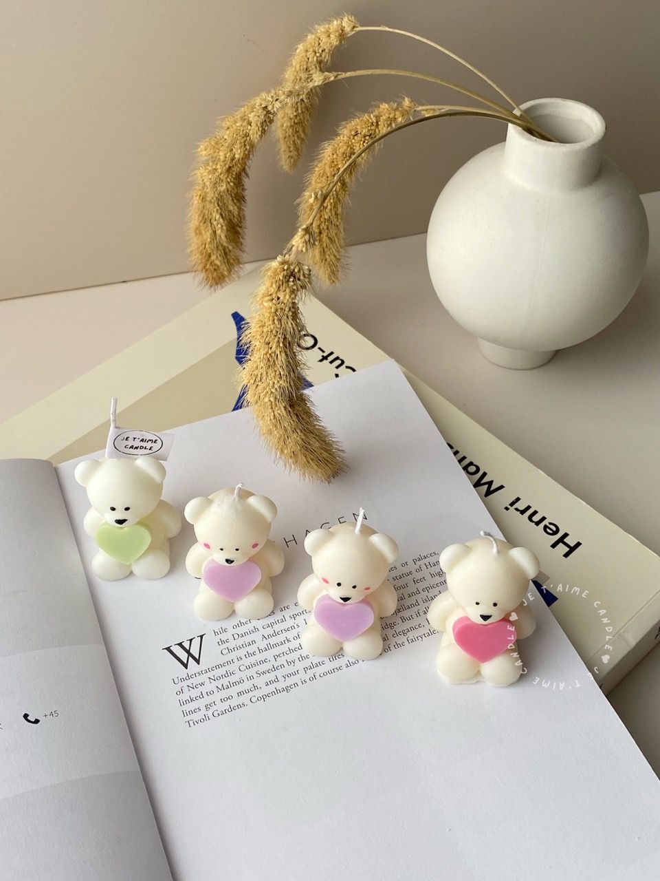 Mini Bear Candle with Heart - Image 3