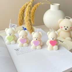 Mini Bear Candle with Heart