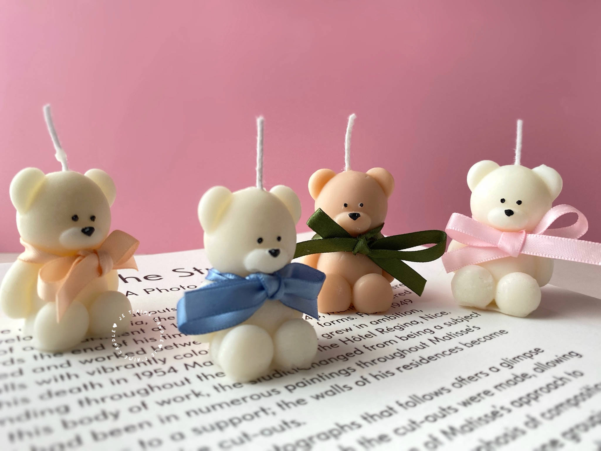Mini Bear Candle with Ribbon - Image 8