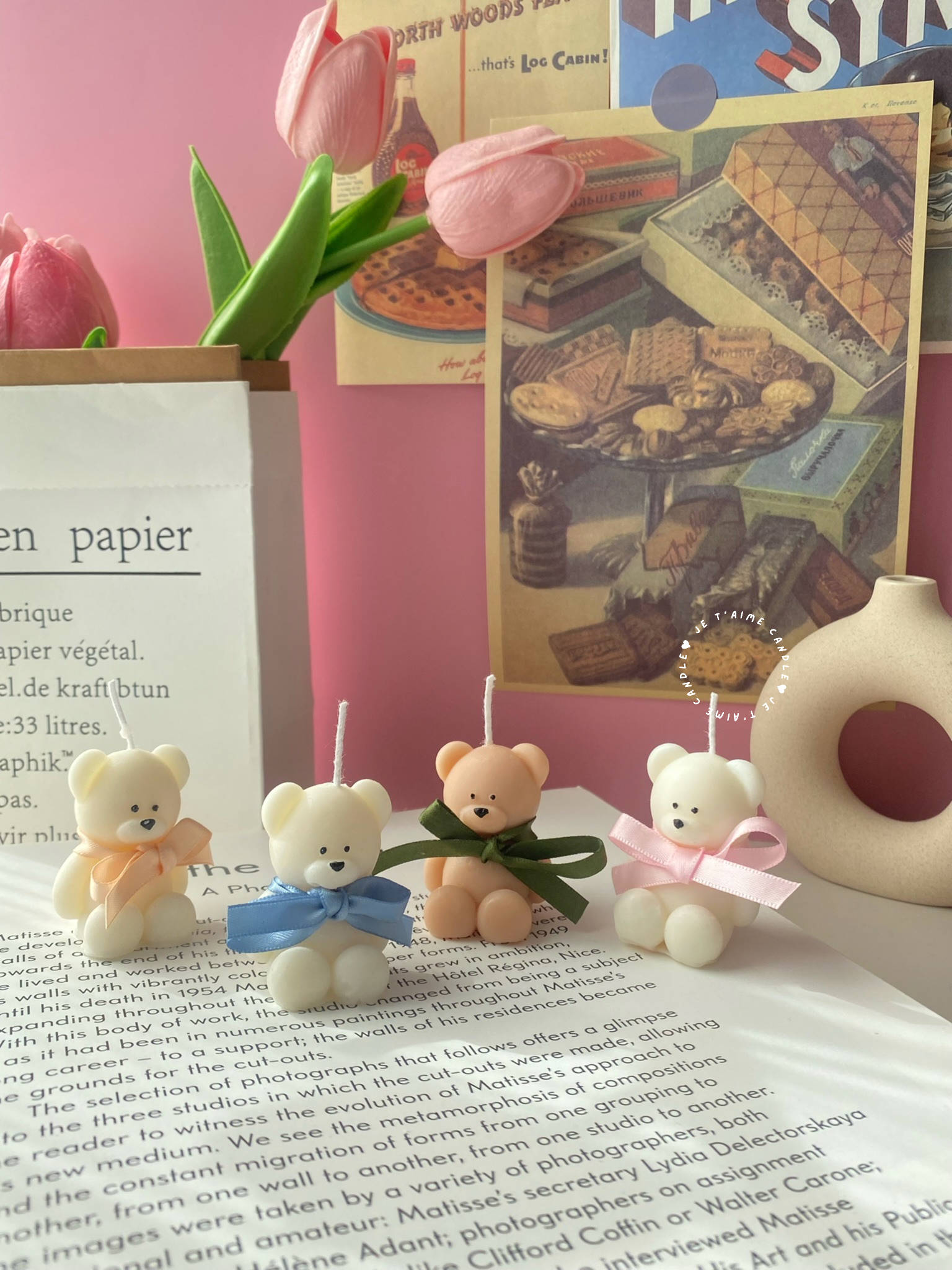 Mini Bear Candle with Ribbon - Image 7