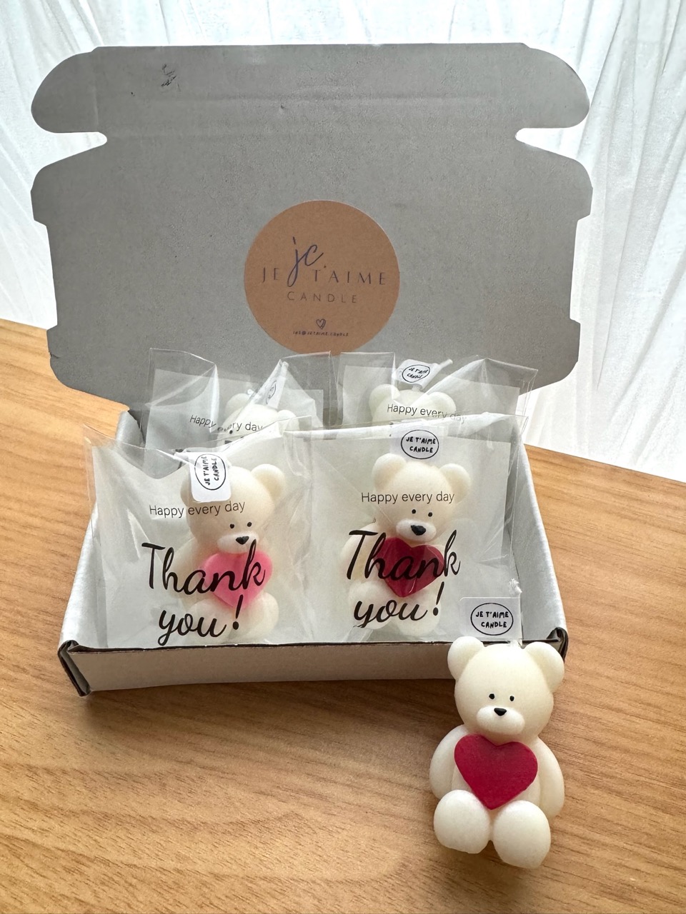 Mini Bear Candle with Heart - Image 6