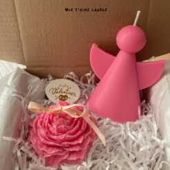 Peony and Angel Candle Gift Set