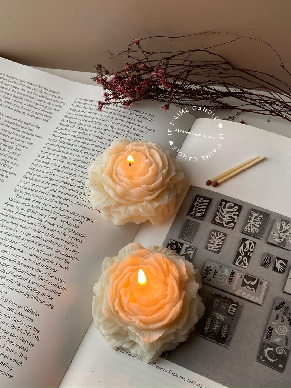 Peony Flower Candle Small - Image 8