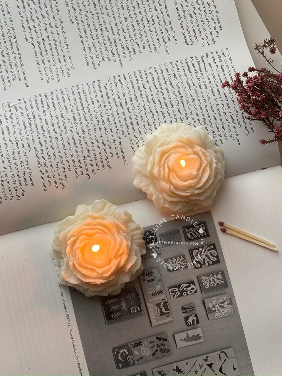 Peony Flower Candle Small - Image 7