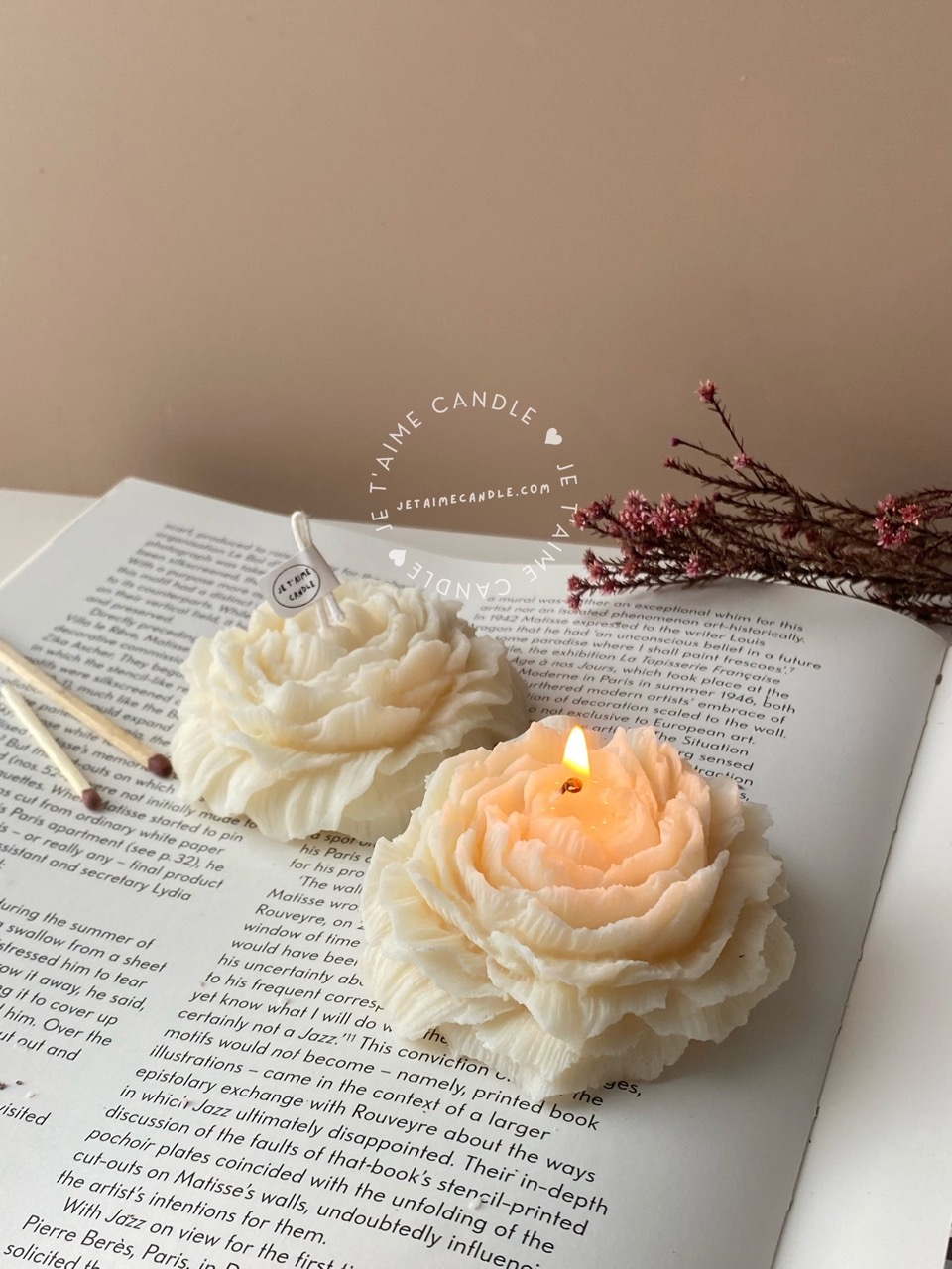 Peony Flower Candle Small - Image 9