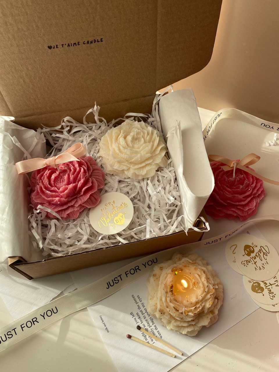 Peony Flower Candle Large - Image 10