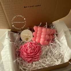 Peony and Heart Bubble Candle Gift Set