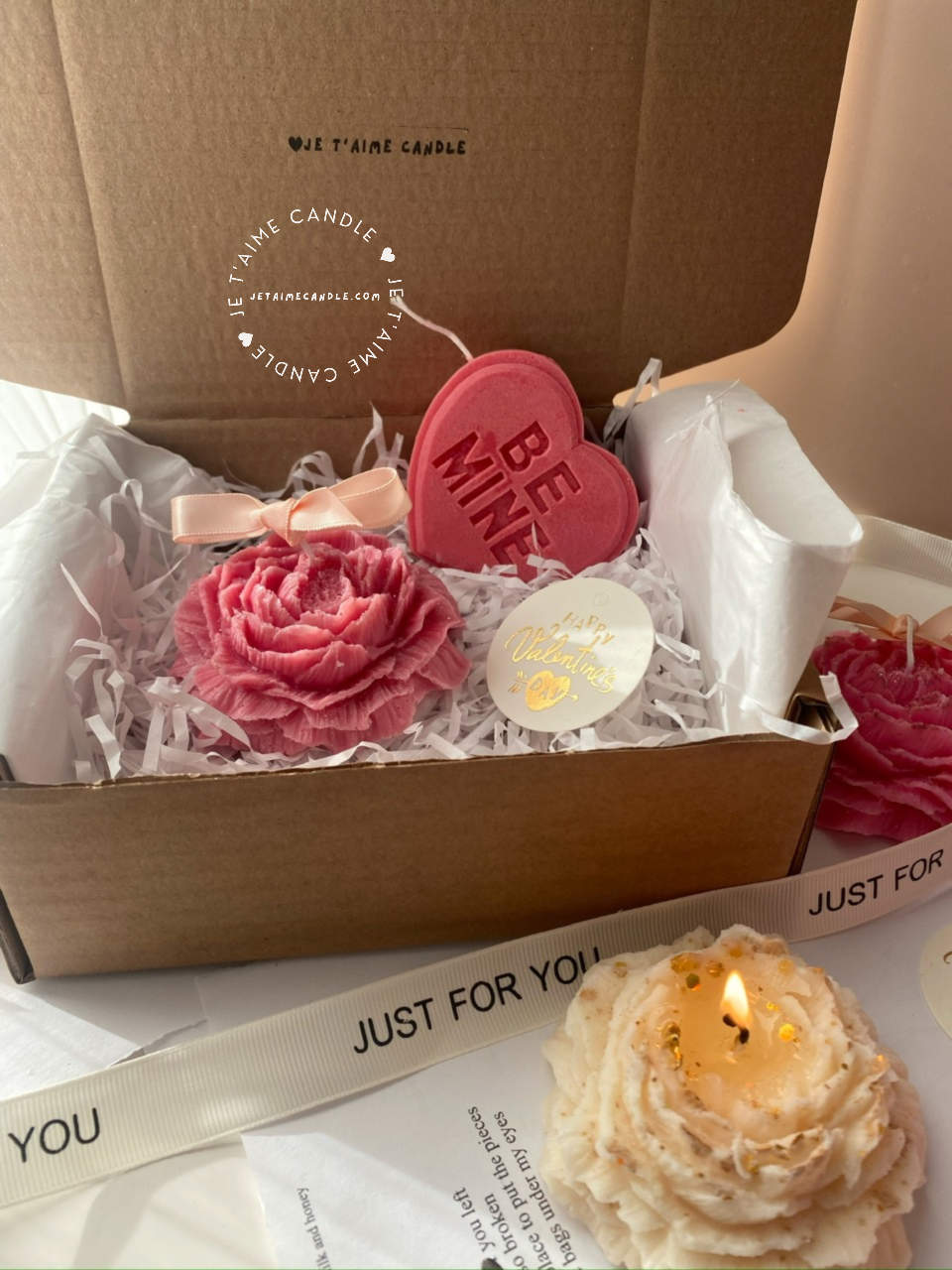 Peony and Heart Candle Gift Set - Image 6